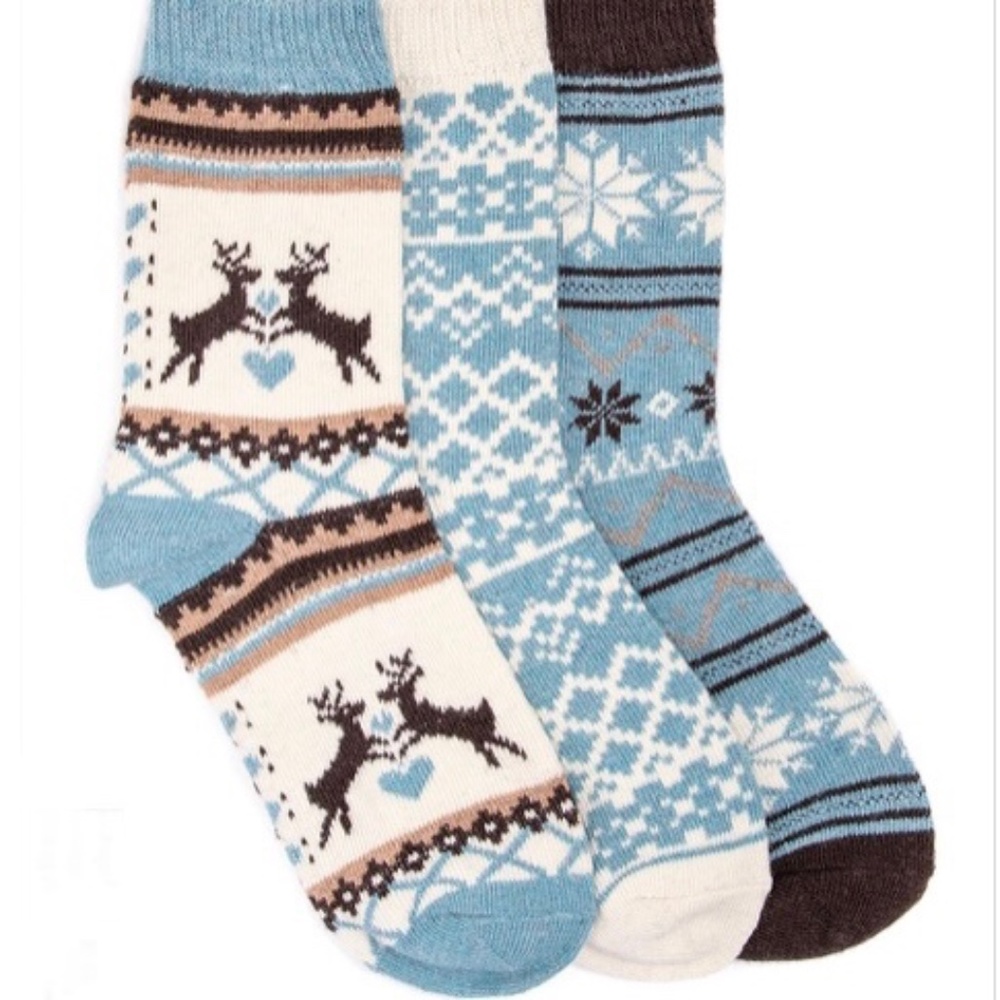 Muk Luks 3 pair Holiday Boot Socks